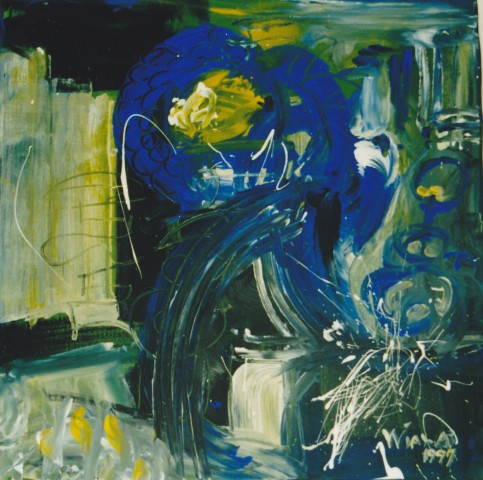 Blaue Figur, 60 x 60cm, 1997